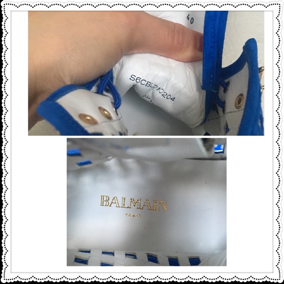 ✨Balmain Blue Suede Perforated High-tops Sneakers✨ - Picture 6 of 8